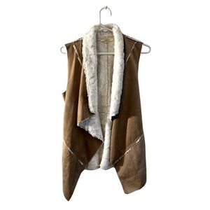 One The Land Faux Suede/Fur Vest - Size M